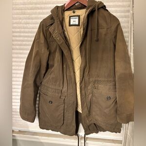 Old Navy Men's Olive Hooded Field Jacket with removable vest lining